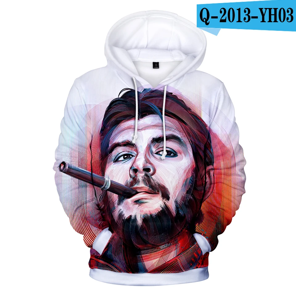 Che Guevara, 3D принт, новинка, модные толстовки для женщин/мужчин, с длинным рукавом, повседневные толстовки с капюшоном, трендовая уличная одежда, толстовки 4XL - Цвет: Серый
