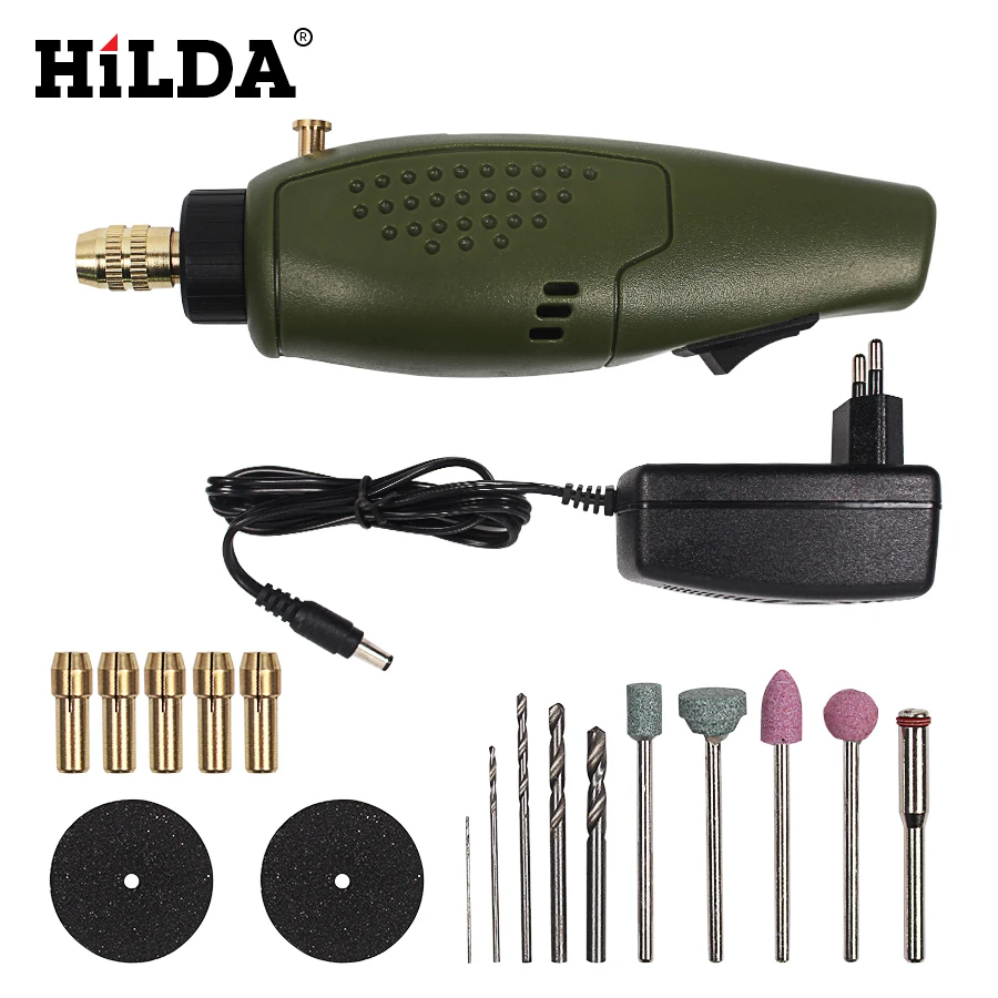 HILDA 12 В DC мини шлифовальный инструмент для Dremel электрический набор аксессуаров