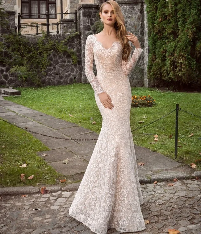 Свадебное платье 2017 Vestido De Noiva одежда с длинным рукавом Кружева Русалка Съемная