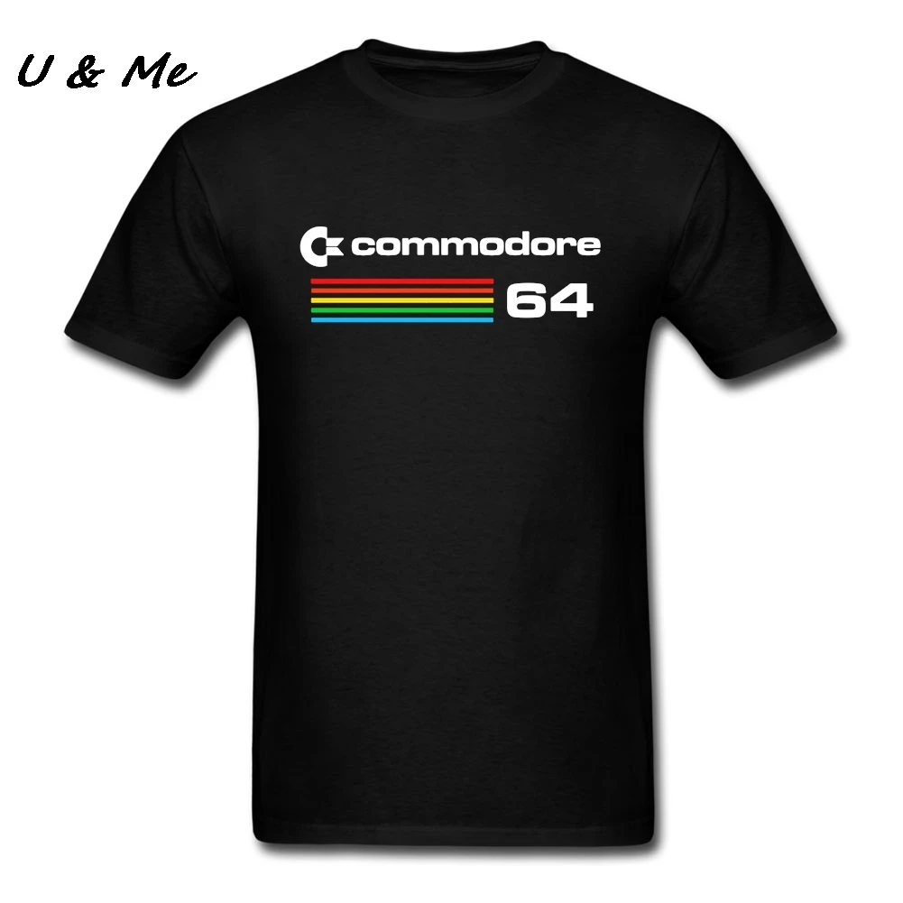 Hipster летняя футболка мужские черные органический хлопок T Commodore 64 футболки