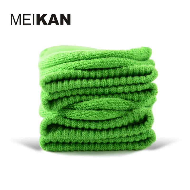 06 Apple Green MK1225 MEIKANG брендовые красочные чесаные хлопковые махровые носки повседневные носки до середины икры для мужчин/женщин/детей толстые теплые дышащие - Цвет: 06 Apple Green