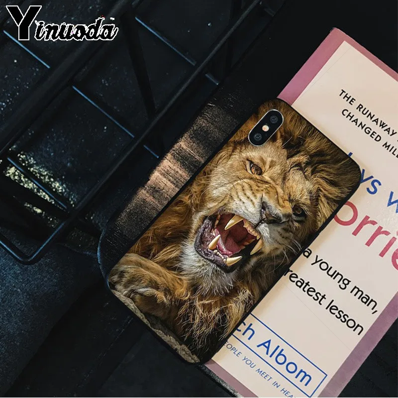 Yinuoda Animals The lion TPU Soft Silicone Phone Case Cover for iPhone X XS MAX 6 6S 7 7plus 8 8Plus 5 5S XR | Мобильные телефоны и