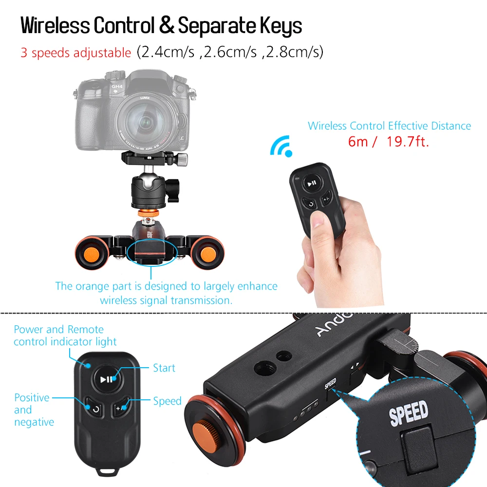 Andoer L4 PRO механизированная камера видеоролик с индикацией веса электрический трек