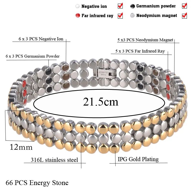 Магнитный браслет маленькая лягушка для мужчин из нержавеющей стали 316L Bio Pulseras