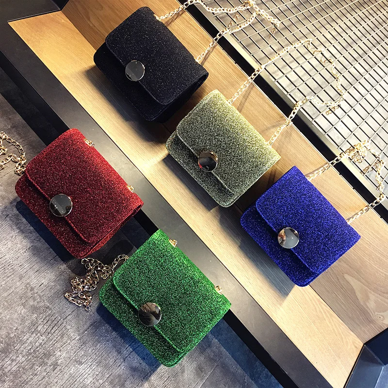 SKLEAF леди плечо мешок 2017 весной и летом женщины блестка цепи небольшой лоскут