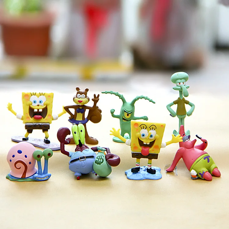 Лидер продаж 8 шт. набор Губка Боб и отправлено великие звезды Squidward Щупальца ПВХ