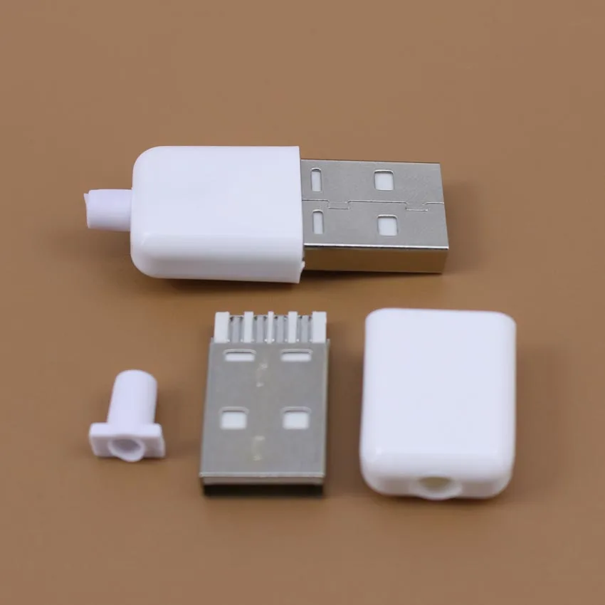 4-контактный разъем USB 2 0 типа А папа 1 шт. для пайки с белой пластиковой крышкой