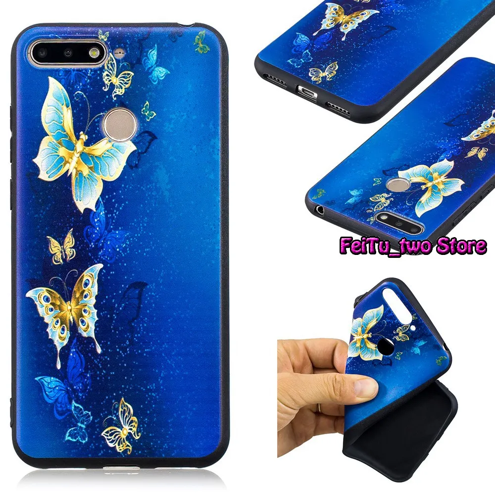 Emboss TPU Case for Huawei Honor 7C 5.7 &quotC7 AUM-L41 Dual Y6 Prime 2018 ATU-L31 ATU-L42 Soft Silicone Phone Cover Capa |