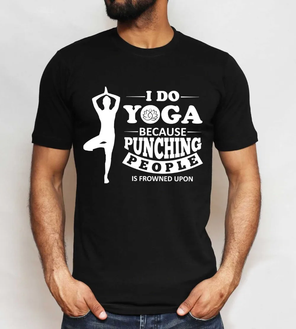 Топ I Do Yoga забавная новинка тренировочная футболка для фитнеса и спортзала крутой