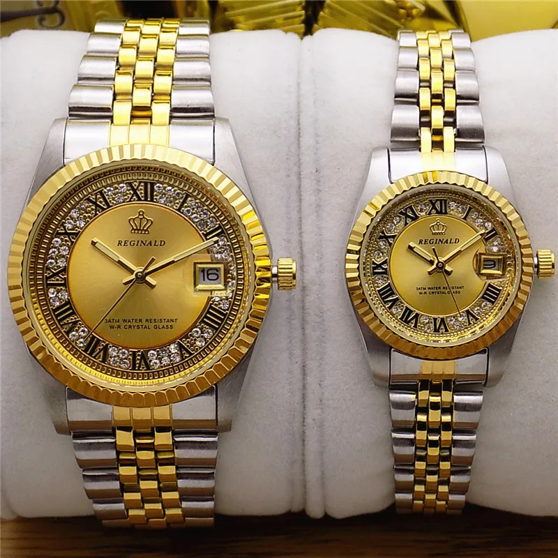 Модные Классические кварцевые часы бренда Reginald Datejust мужские винтажные