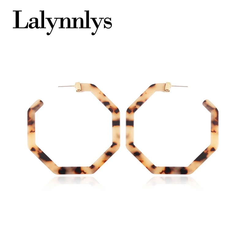 Lalynnlys винтажные леопардовые большие круглые серьги кольца из смолы