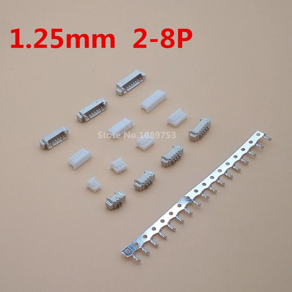 10 комплектов 1 25 мм коннектор шага JST SMD горизонтальный 2/3/4/5/6/7/8P (контактный разъем