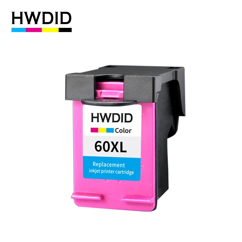 HWDID перезаполняемый картридж Замена для hp 60 XL 60XL картридж с чернилами hp Deskjet D2530 D2545 F2430 F4224 F4440 F4480 ENVY120 C4680 - Цвет: Tri-color 60XL