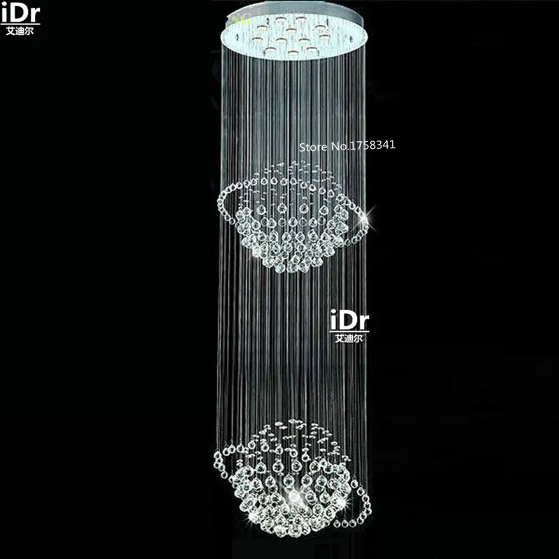 Современные хрустальные светильники двойная лестница в вестибюле подвесные