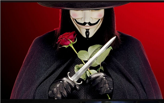 Горячая Распродажа Гай Фокс Маска Высокое качество ПВХ V for Vendetta Косплэй фильм