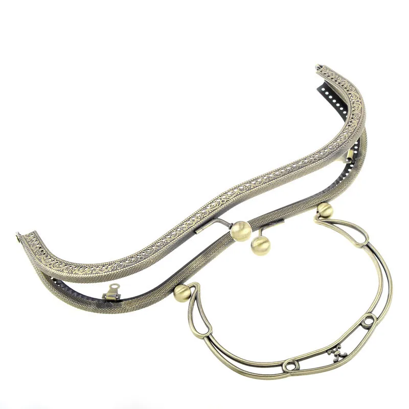 

Kiss Clasp Lock Arch Frame Handle Clutch Metal Bronze Tone For Purse Bag Handbag 20x16cm