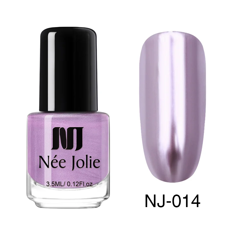 Metal NJ-014 NEE JOLIE 3.5ml Candy Nude Color Nail Polish Fast Dry Semi-transparent Jelly Effect Environmental Nail Varnish - Цвет: Metal NJ-014