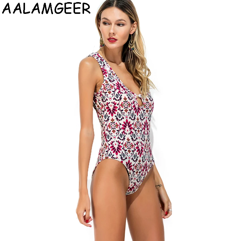 AALAMGEER Сексуальная Лето Печати Пляж Боди 2017 Новый Тощий Комбинезоны Комбинезон V