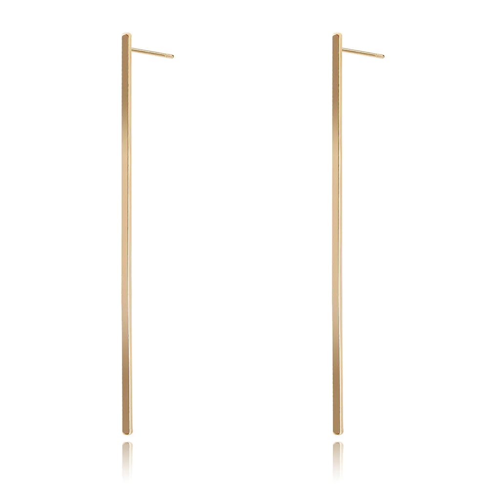 

New Women Fashion Geometric Long Strip Stud Earrings Statement Copper Long Tassel Earrings For Women Jewelry Trendy Stud Earring