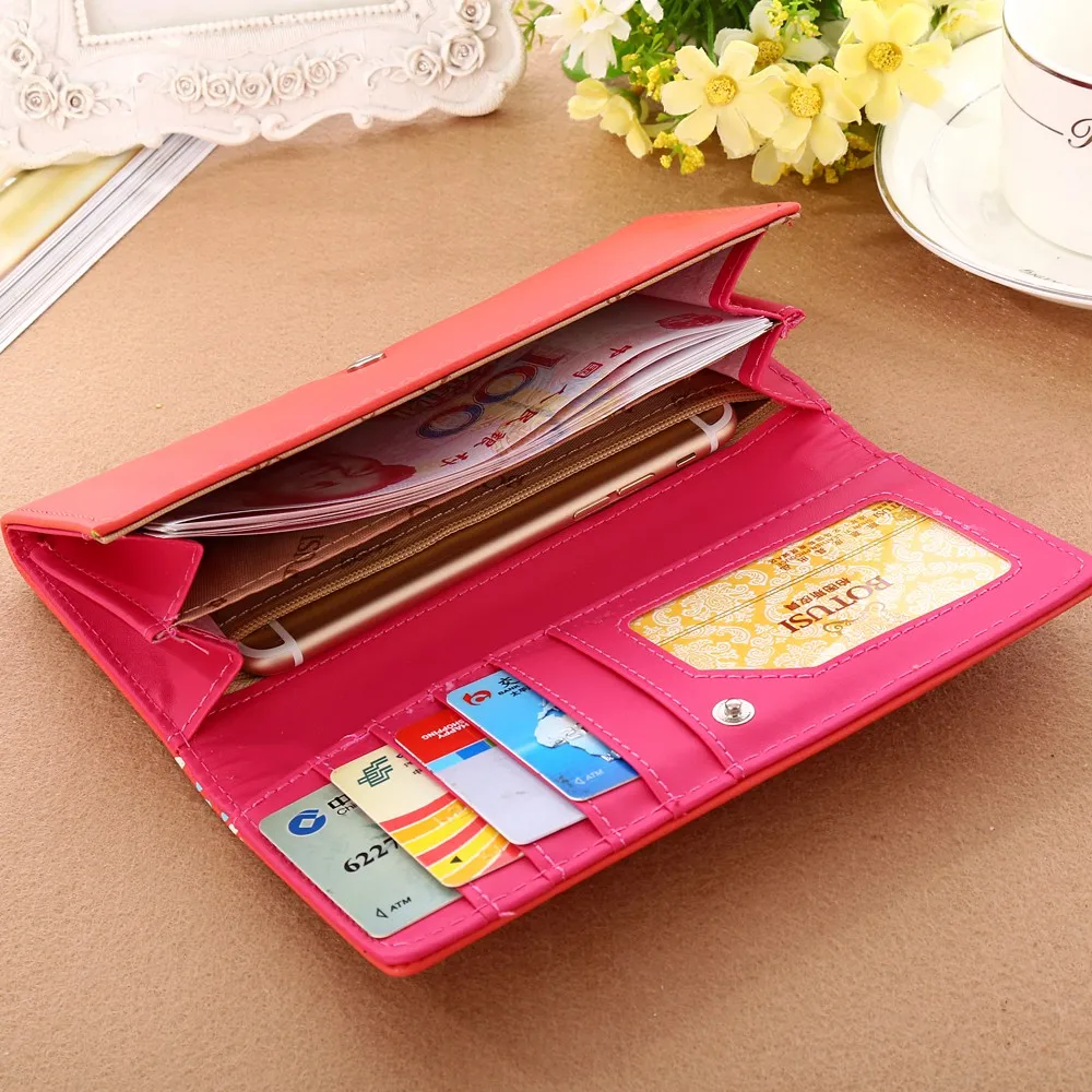 Женский кошелек с сердечком Длинный визитница сумочка Billetera mujer портмоне|Женские