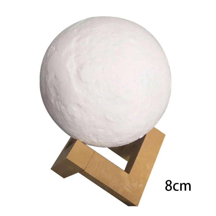 8cm Креативный заряжаемый 3D принт Лунная лампа 2 цвета с сенсорным переключателем для спальни книжный шкаф Новинка светильник домашний декор креативный подарок - Цвет: 8cm