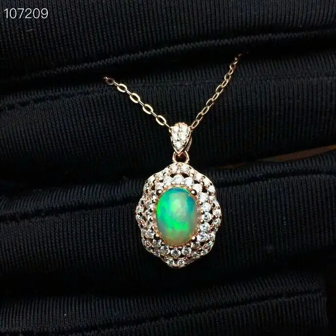 Набор ювелирных украшений MeiBaPJ кольцо и цепочка с натуральным камнем из серебра