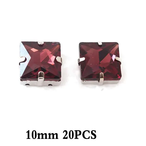 10mm-20pcs Кофейные смешанные формы, размеры, пришитые Стразы с золотым клешом, стеклянные стразы с плоской задней стороной, хрустальные стразы для шитья, женское платье Y3517 - Цвет: 10mm-20pcs
