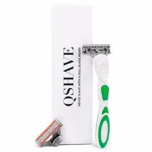 Бритва для женского бикини Qshave Blue Lady, 1 шт., с ручкой и 2 шт. лезвиями X3, США, подарок для сестры лет