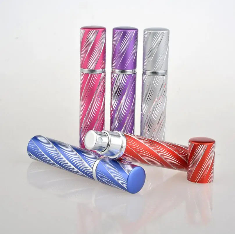 安い 卸売8ミリリットル空スパイラルライン電気化学アルミガラススプレー香水瓶traveler