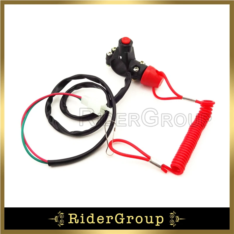 Red Tether Safety Engine Stop Kill Switch Push Button For Minimoto Dirt ATV Motorcycle Quads Pocket Bike Parts | Автомобили и