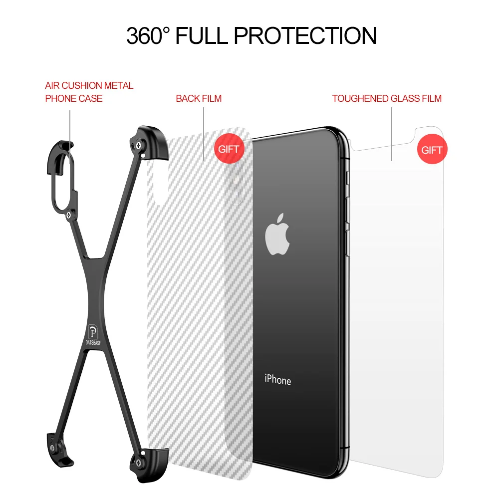 Чехол OATSBASF X для iPhone индивидуальная оболочка 7 8 plus роскошный металлический чехол