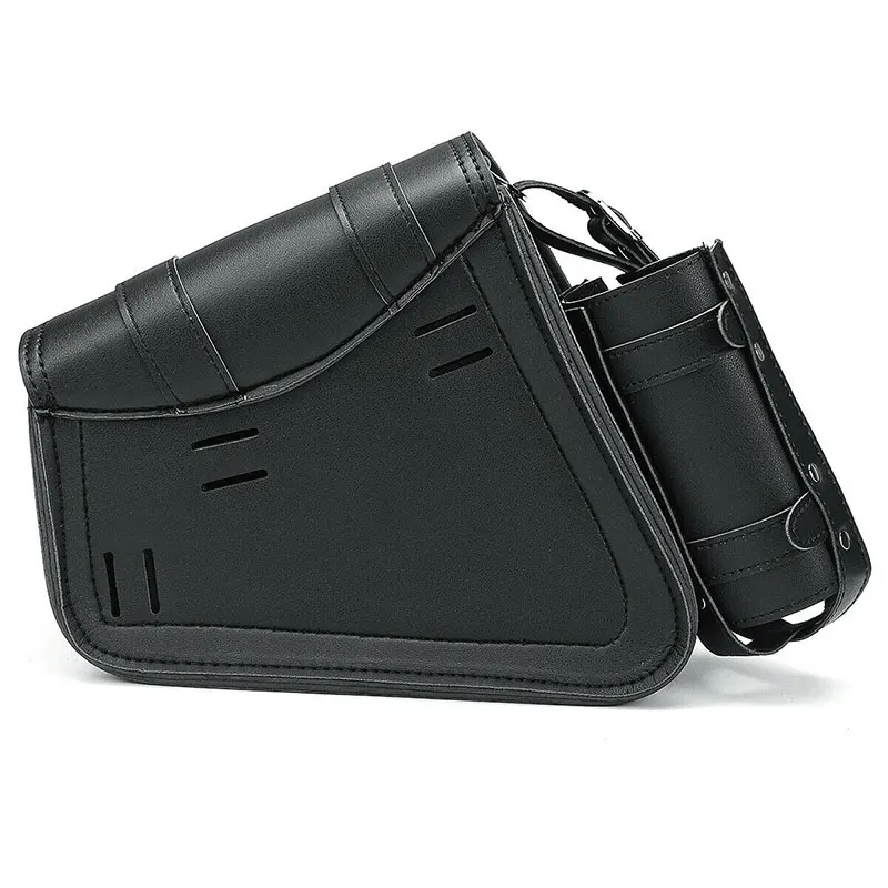 Universal Black PU Leather Saddle Bag Motorcycle Tool Luggage right rear Side For Harly Honda Yamaha Suzuki Styling |