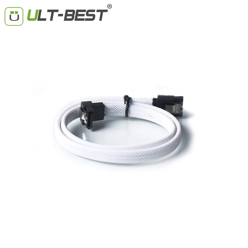 

5 PCS SATA 3.0 III SATA3 7pin Data Cable 6Gb/s Right Angle Cables HDD Hard Disk Drive Cord line Green Red Nylon Sleeved 50CM