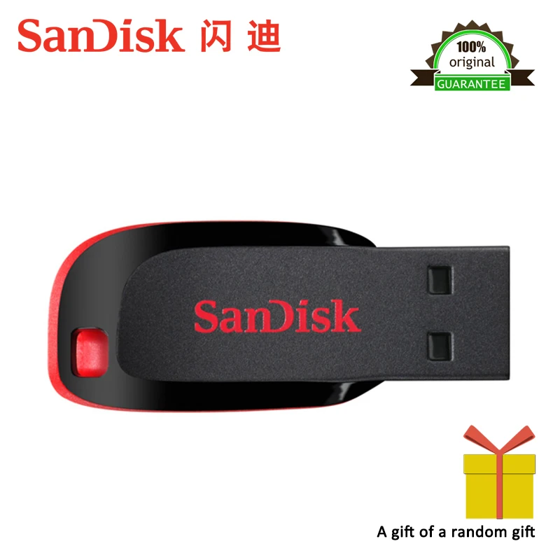 SanDisk CZ50 USB флеш накопитель 8 ГБ 16 32 64 2 0 карта памяти Поддержка официальной проверки