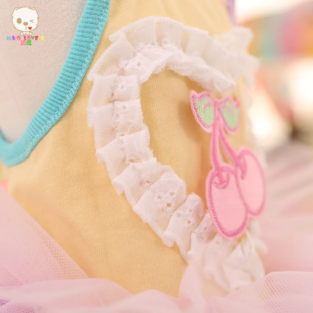 MKO 2018 вишня любовь хлопок летом собака платье Cachorro одежда собаки Vestidos Roupas Para юбка