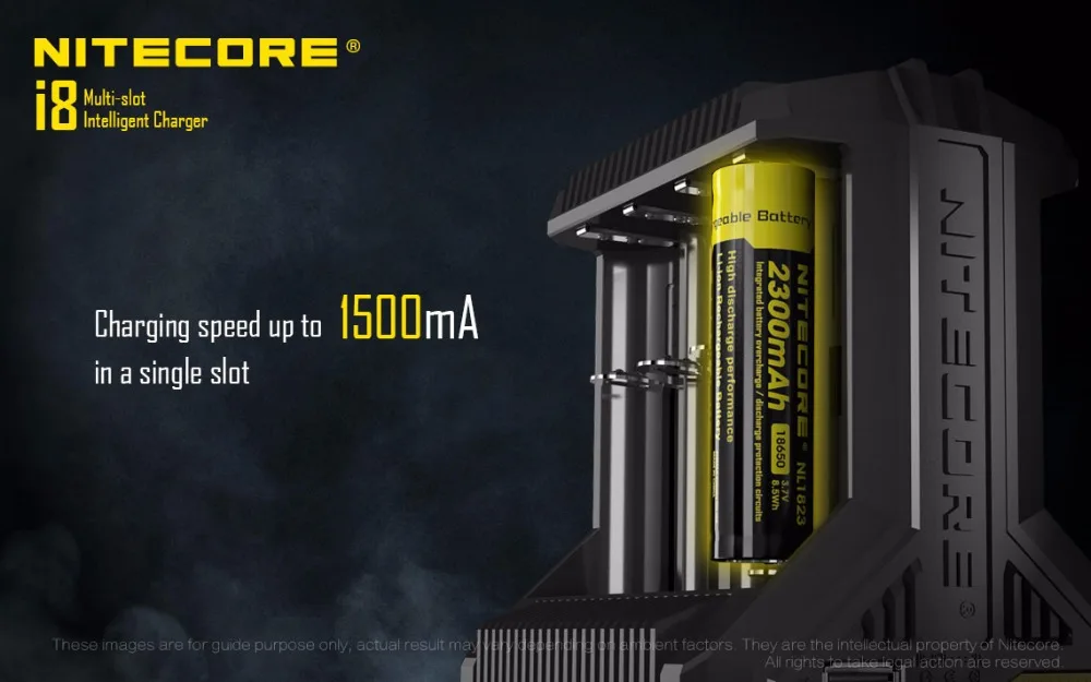 NITECORE I8 мульти-слот интеллектуальное зарядное устройство 8-Bay Смарт зарядное устройство для IMR18650 16340 10440 AA AAA 14500 26650 и USB устройство