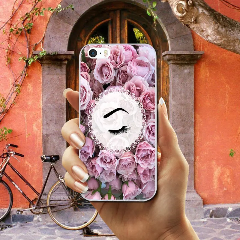 Мягкий силиконовый защитный чехол из ТПУ для iphone X XR XS Max 4 5 6 7 8 Plus с рисунком ресниц