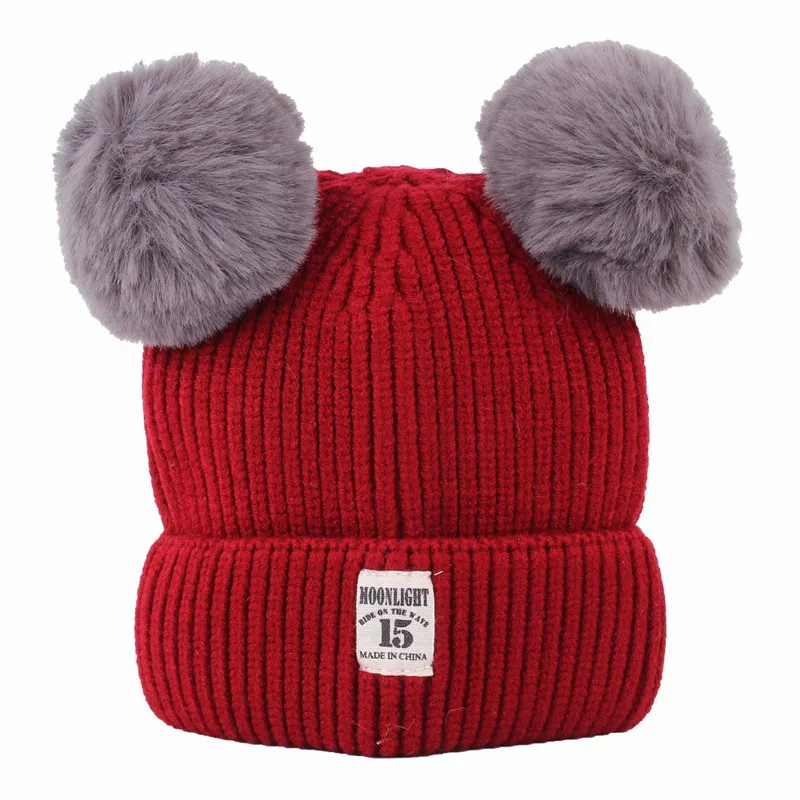 Beanies Baby Hat Pom Winter Children Knitted Cute Cap For Girls Boys Casual Solid Color | Детская одежда и обувь