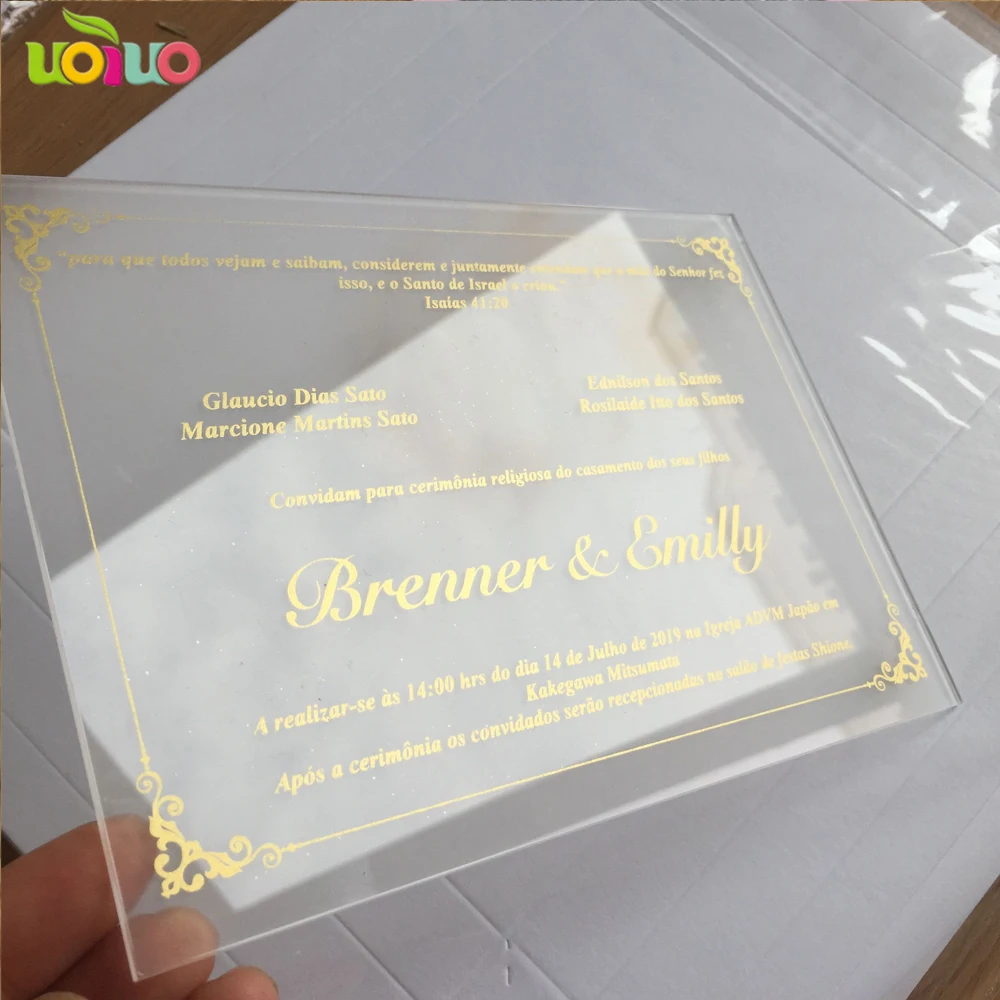 

Screenprinting Customized 5X7inch Black/blue/green/red/transparet Acrylic Wedding Invitation Card Acrylic Invitations