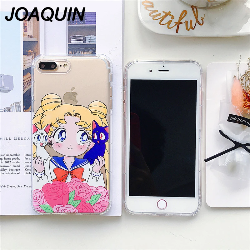 Япония милый мультфильм Сейлор Мун карта Captor Sakura Emboss Телефон чехол для iPhone 6 6s 7 8