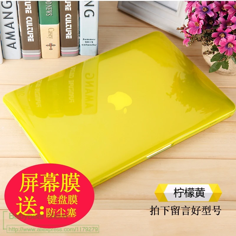 yellow Чехол 3 в 1 для MacBook 11, 12, 13, 15 retina, прозрачный чехол для ноутбука Apple MacBook Air 11,6, 13,3 дюймов, Pro 13, 15 retina Touch Bar - Цвет: yellow
