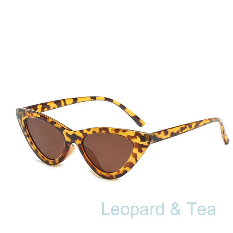 Leopard Tea Женские Классические треугольные солнцезащитные очки кошачий глаз, женские модные новые сексуальные, лучший дизайнерский бренд - Цвет линз: Leopard Tea