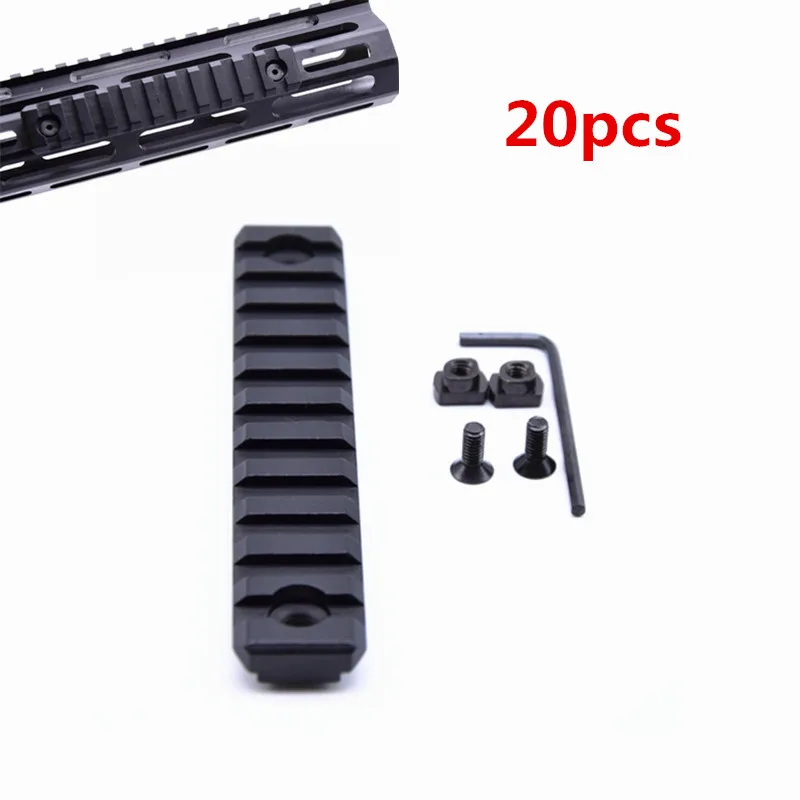 20 шт. AR15 рельсовая алюминиево черная M Lok 11 слотов Пикатинни/Вивера защита секция