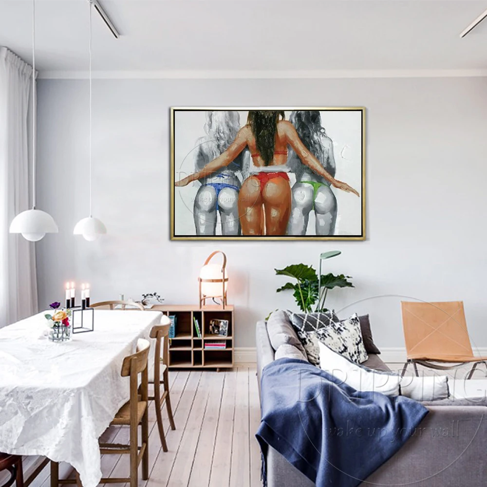 Ручная роспись Современная Настенная живопись Обнаженная женщина картина