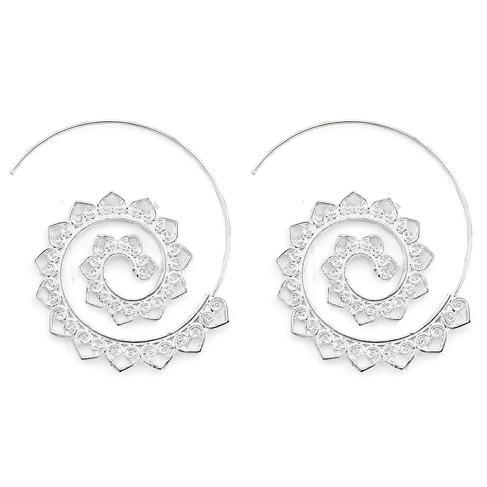 Серьги в форме сердца, цыганский родовой Этнические серьги, серьги Бохо для женщин, ювелирные изделия - Окраска металла: silver
