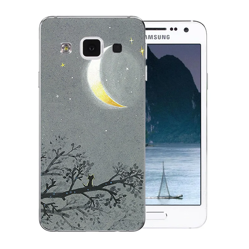 Чехол для телефона Samsung A3 2015 Capa мягкий силиконовый рисунок космическая Луна Galaxy