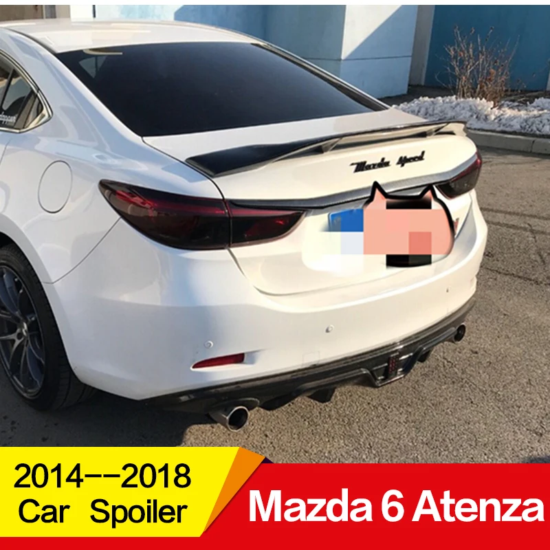 Используется для нового Mazda 6 спойлер Atenza 15 16 17 18 19 лет глянцевое углеродное волокно/FRP заднее крыло R стиль спойлер, аксессуары