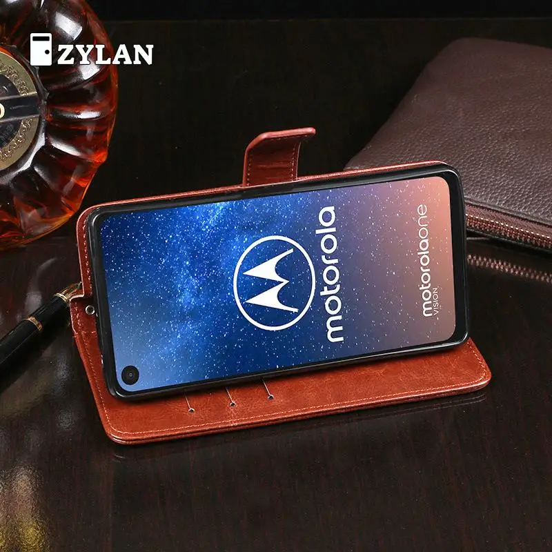 ZYLAN для Motorola Moto One Vision Чехол кошелек Флип Бизнес кожаный чехол телефона XT1970 +