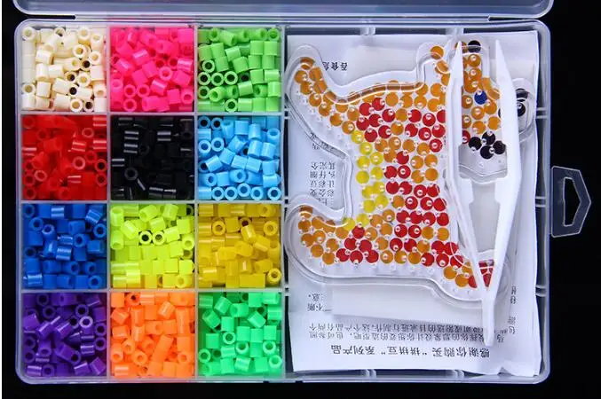 12 цветов Perler Beads1200pcs коробка набор 5 мм Хама бусины EVA предохранитель бусины для детей Обучающие головоломки игрушки