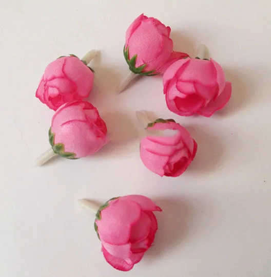 artificial flowers head Simulation of a small tea bud silk flower corsage brooch DIY 2CM | Дом и сад